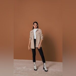 New with tags Hilary MacMillan faux leather Shacket. 3X. P2P 28”